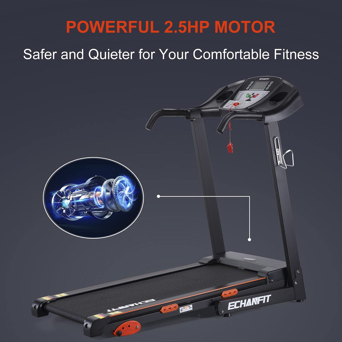 ECHANFIT Treadmills for Home 2.5 HP Power Folding Incline