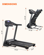 Load image into Gallery viewer, ECHANFIT Treadmills with Bluetooth Speaker and 15% Auto Incline, 3.0 HP Motor, 20&quot; Oversized Wide Running Belt, 10 MPH Speed, and Apps with Free Courses for Home/Office Use
