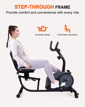 Load image into Gallery viewer, ECHANFIT Recumbent Exercise Bike with 16 Levels Magnetic Resistance and Pulse Rate Monitor for Seniors, Indoor Stationary Bike for Home Use, 350 LB Weight Capacity
