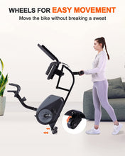 Load image into Gallery viewer, ECHANFIT Recumbent Exercise Bike with 16 Levels Magnetic Resistance and Pulse Rate Monitor for Seniors, Indoor Stationary Bike for Home Use, 350 LB Weight Capacity
