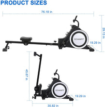 Load image into Gallery viewer, ECHANFIT Rowing Machine with Bluetooth Function and Free App and LCD Monitor, 16 Levels of Resistance for Whisper-Quiet Rowing for Home/Office Exercise Fitness
