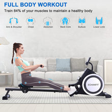 Load image into Gallery viewer, ECHANFIT Rowing Machine with Bluetooth Function and Free App and LCD Monitor, 16 Levels of Resistance for Whisper-Quiet Rowing for Home/Office Exercise Fitness
