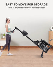 Load image into Gallery viewer, ECHANFIT Water Rowing Machine with 6 plus 32 Levels Adjustable Resistance, Electronic Monitor and Tablet Holder, 400 LB Weight Capacity Foldable Rower with Bluetooth Function and Free App  for Home/Office Use
