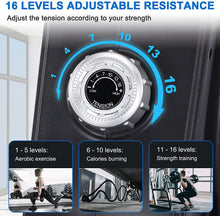 Load image into Gallery viewer, ECHANFIT Rowing Machine with Bluetooth Function and Free App and LCD Monitor, 16 Levels of Resistance for Whisper-Quiet Rowing for Home/Office Exercise Fitness
